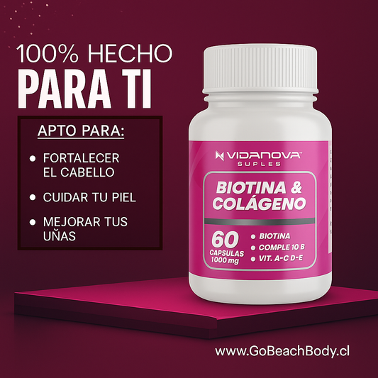 BIOTINA + COLÁGENO 1000MG 60CAPS