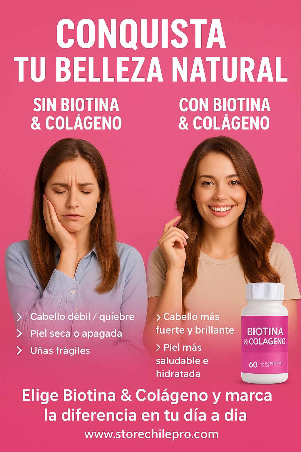 BIOTINA + COLÁGENO 1000MG 60CAPS