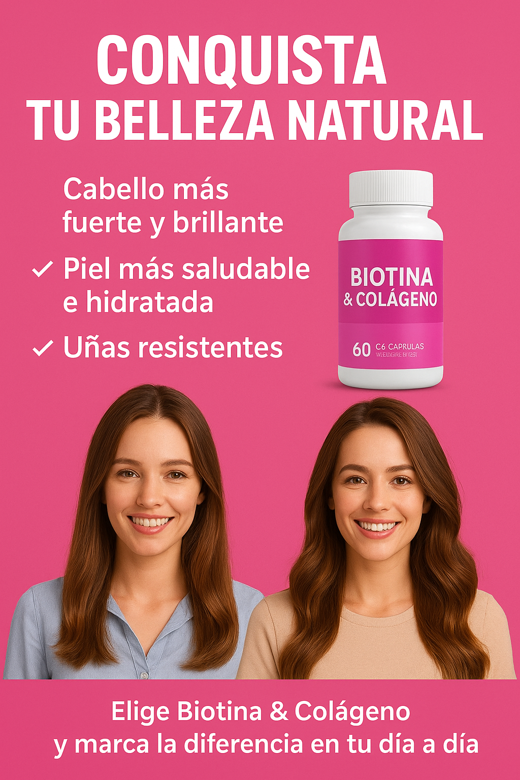 BIOTINA + COLÁGENO 1000MG 60CAPS