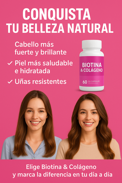 BIOTINA + COLÁGENO 1000MG 60CAPS
